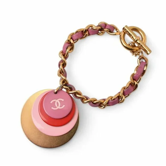 CHANEL Authentic Pink Logo Bracelet - Picture 2 of 7